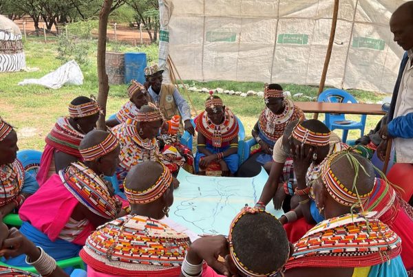 Samburu Indigenous Peoples doing Community Resource Mapping at Kiltamany. Photo by Indigenous Information Network (IIN)