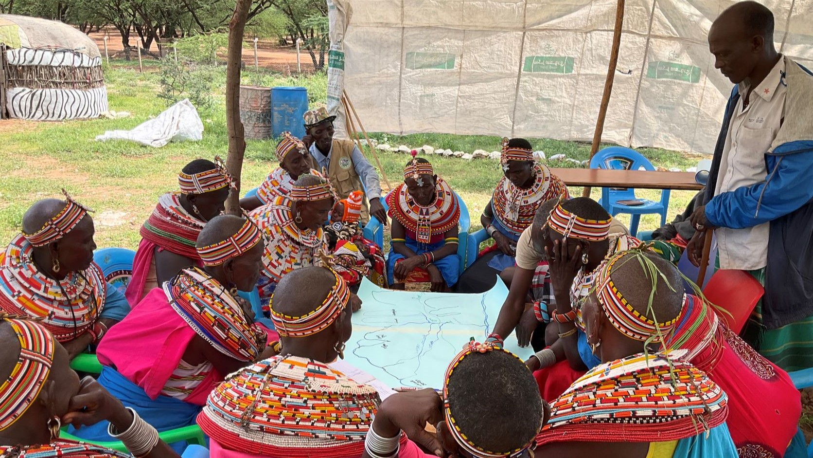 Samburu Indigenous Peoples doing Community Resource Mapping at Kiltamany. Photo by Indigenous Information Network (IIN)