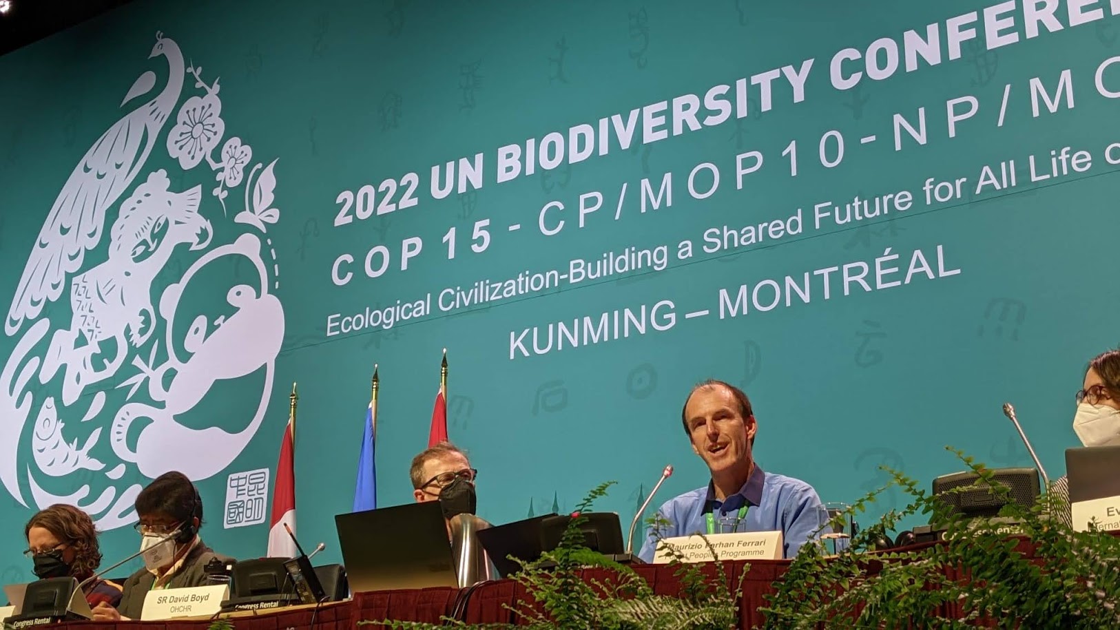 Maurizio Ferrari (FPP) speaking at the Nature and Culture Summit 2022, an event parallel to COP15 in December, 2022, Montreal, Canada.