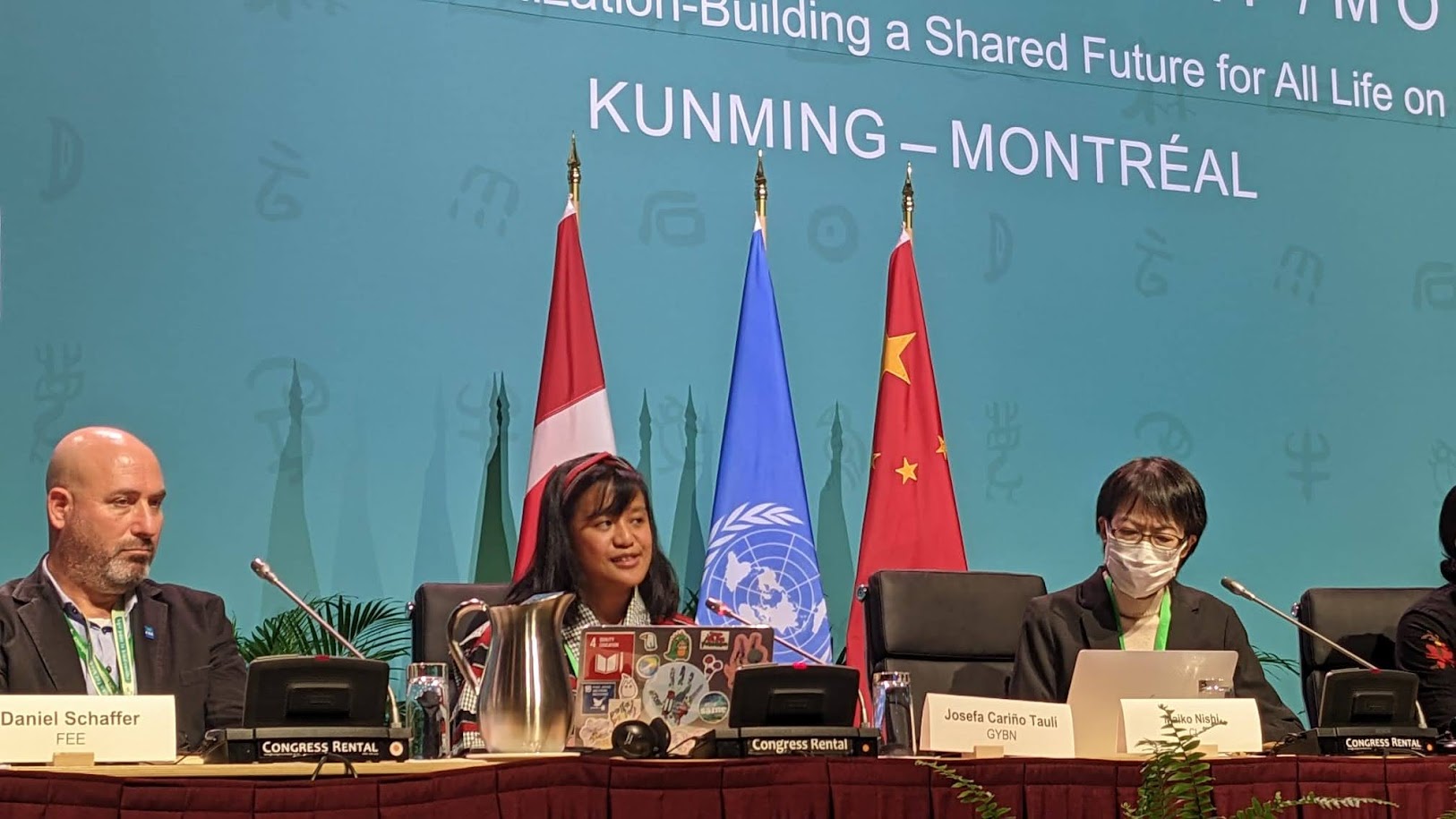 Josefa Tauli speaking at the Nature and Culture Summit 2022, an event parallel to COP15 in December, 2022, Montreal, Canada.