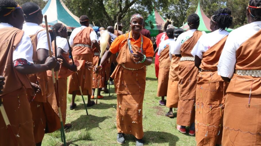 Jubilant Ogiek women celebrating World Indigenous day 2023